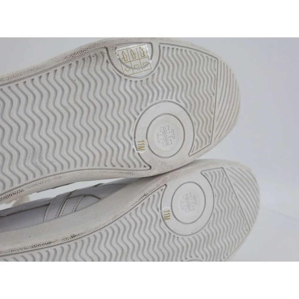 Tory Burch Hank Court Sneakers Womens 11M White Leather Lace Up Shoes